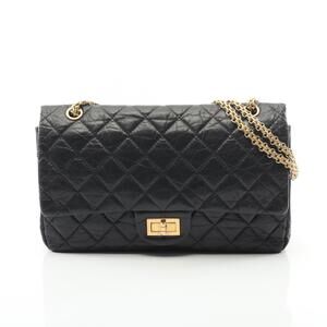 Chanel Matelasse Maxi Double Flap Shoulder Bag Calfskin Leather Black